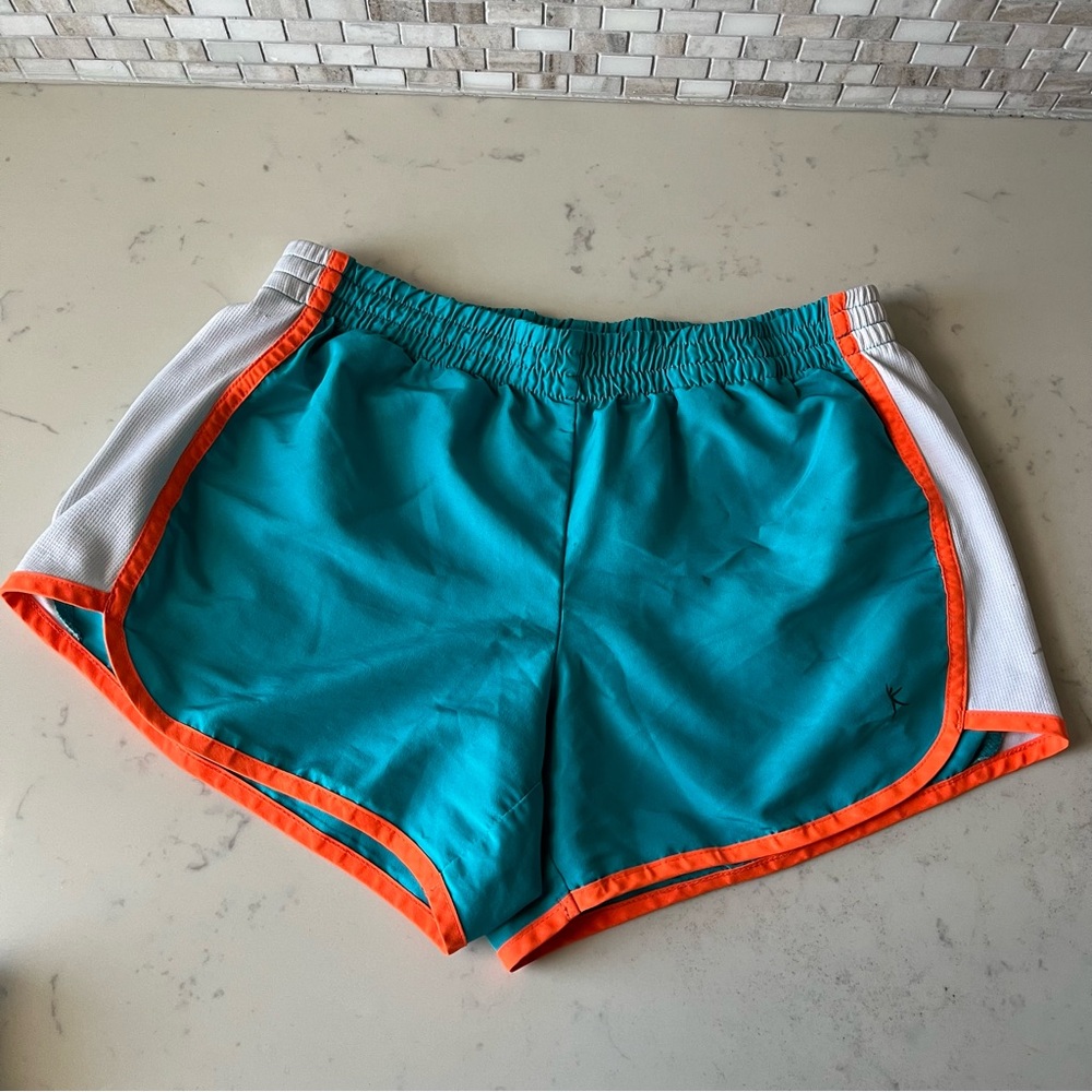 Danskin Now Teal and Orange Athletic Shorts Size S